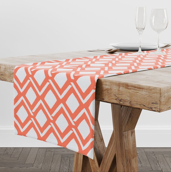 Buy Orange Table Runner for Dining Table Spring Table Decor for