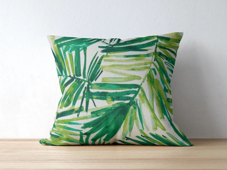 Green Tropical Outdoor Pillow Covers Beach Outdoor Decor Etsy