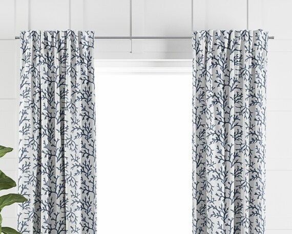 Blaue Korallen Vorhänge: Tropische Vorhänge für Wohn- und