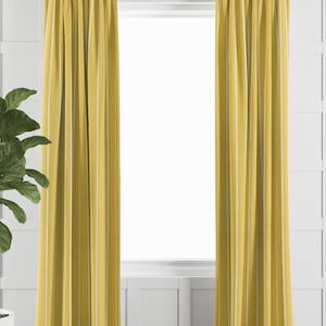 Bright Yellow and White Stripe Curtain Panel for Dining Room, Living Room, Family Room, or Bedroom, Contemporary Bold Pattern