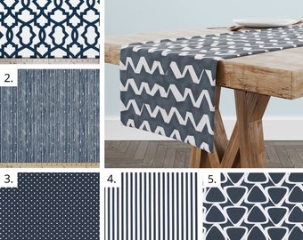 Blue & White Dining Room Table Runner Collection: Contemporary Wedding, Party Decor