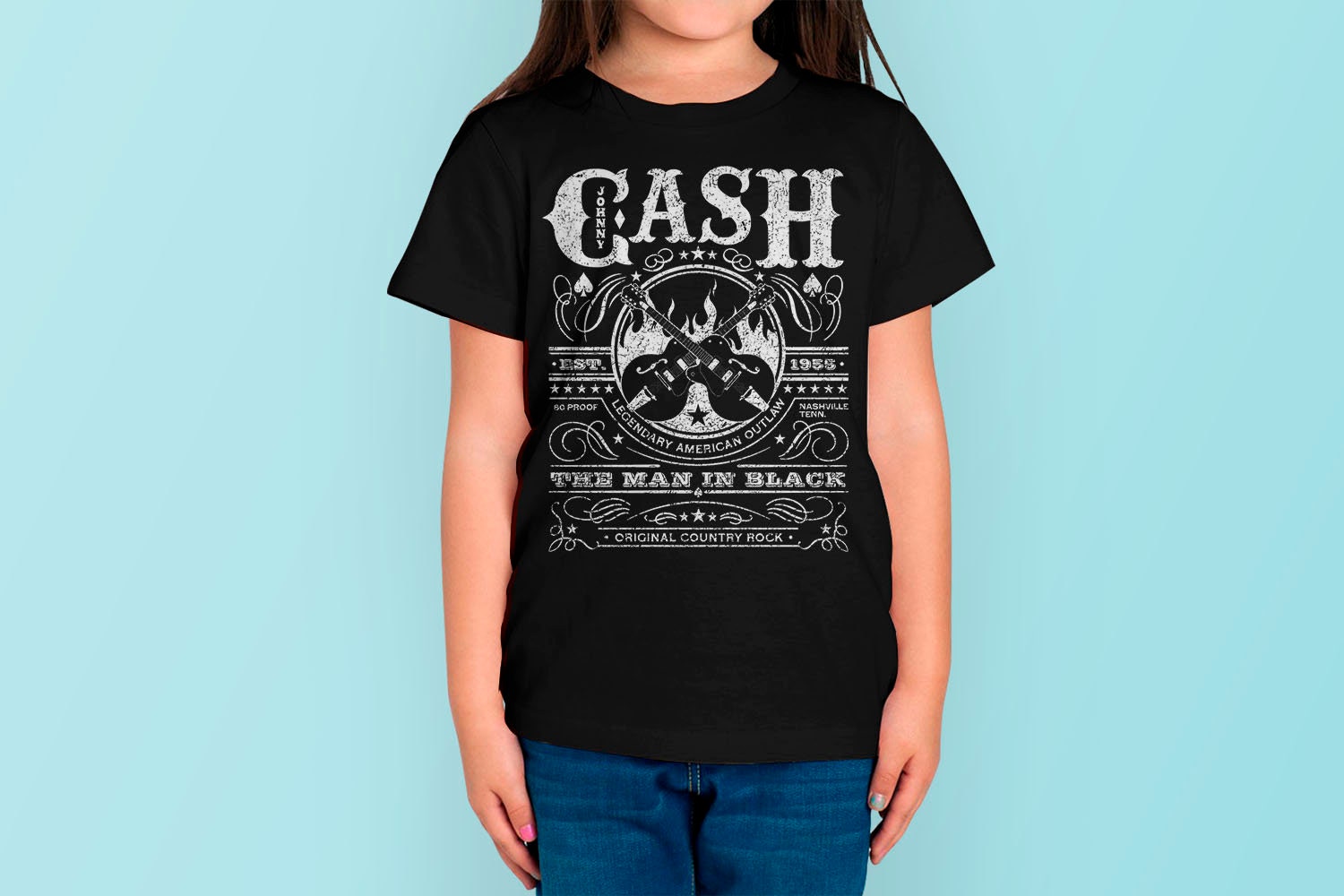 Johnny Cash Graphic Kids T Shirt Rock Toddlers T Shirt Top Etsy