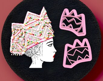 Hmong Princess Hat Imprint Cutter, Hmong Hat Polymer Clay Cutter, Princess Hat Cookie Cutter