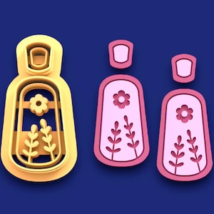 Boucles d'oreilles botaniques en forme de feuilles de fleurs avec emporte-pièce en pâte polymère pour bijoux faits main, créations artisanales et projets de bricolage