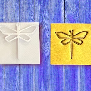 Dragonfly Shaped Texture Stamp, Polymer Clay Jewelry Making Embossing Tool, 3D Printed Imprint Stamp