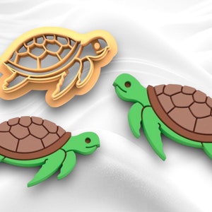 Sea Turtle Clay Cutter, Polymer Clay Sea Turtle Imprint Cutter, Turtle Cookie Cutter