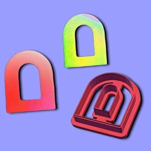 Window Shaped Polymer Clay Cutter, Arch with Cut Out Clay Cutter, Earrings Pendant Charm Making Tool, 3D Printed Cookie Cutter