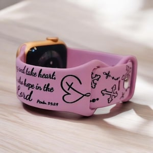 Bible Faith Silicone Bands Laser Engraved for Apple Watch, For Series 1, 2, 3, 4, 5, 6, 7, 8, 9, 10, SE, and Ultra Models