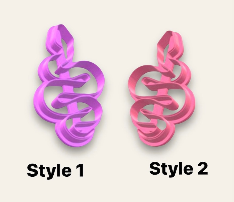 Snake Shaped Clay Cutter, 3D Printed Polymer Clay Cutter, Fondant Cookie Cutter, Jewelry Making Tool image 5