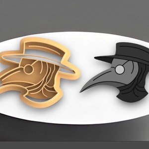 Plague Doctor Mask Imprint Cutter, Polymer Clay Bird Mask Cutter, Halloween Cookie Cutter