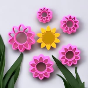 Sunflower Cutter, Polymer Clay Sunflower Imprint Cutter, Sunflower Shaped Cookie Cutter