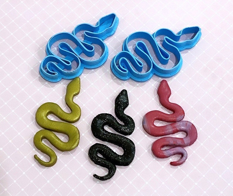 Snake Shaped Clay Cutter, 3D Printed Polymer Clay Cutter, Fondant Cookie Cutter, Jewelry Making Tool image 3