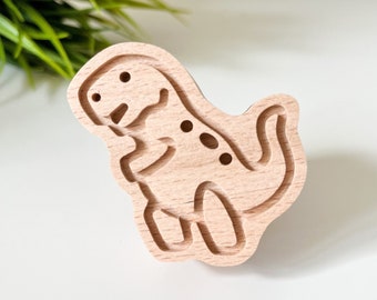 Dinosaur wooden drawer handle for children's room dresser and cupboard - 1 piece