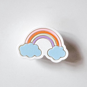 Poignée de meuble rose arc-en-ciel, lumineuse, chambre d'enfant nuages rose pastel, poignée de tiroir, bouton de meuble pour armoires et tiroirs