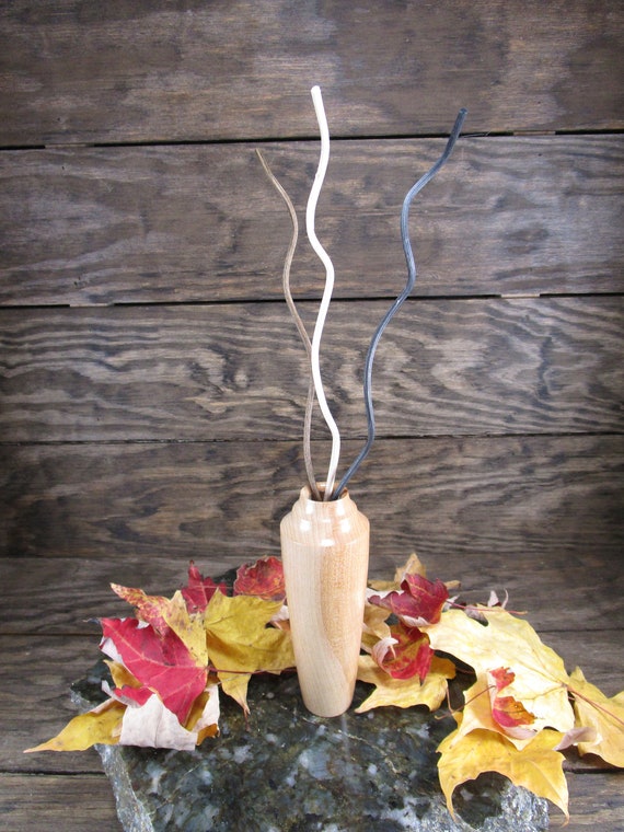 Handmade Wood Vase with glass insert Bud Vase Twig Vase Etsy