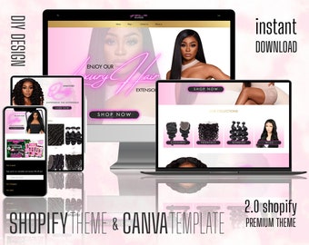 Luxury and Elegant Premade Website Shopify and wix - Beauty Boutique design for Hair, Makeup and more Online Stores