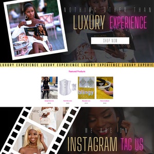 Lyxig modewebbdesign för Shopify- och Wix-butiker Shopify Clothing Boutique Färdig webbmall, Shopify-tema, klädwebbplats bild 2
