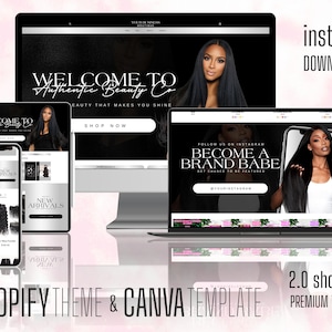 Luxurious Silver and Black Hair Website Design on Shopify and Wix Platforms creative shopify banner tamplate and more