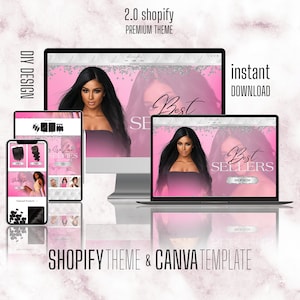 Elegantes Rosa Website Design Shop dankt Vorgefertigtes Theme Template