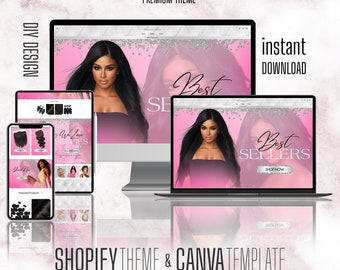 Elegant Pink Website Design Shopify Premade Theme TemplateBe beauty eCommerce Website Boutique Store Design