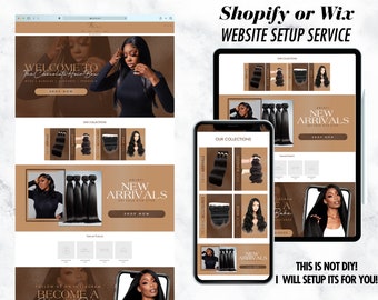 Brown Shades Hair Extensions Website Template | Wigs, Bundles, Closures