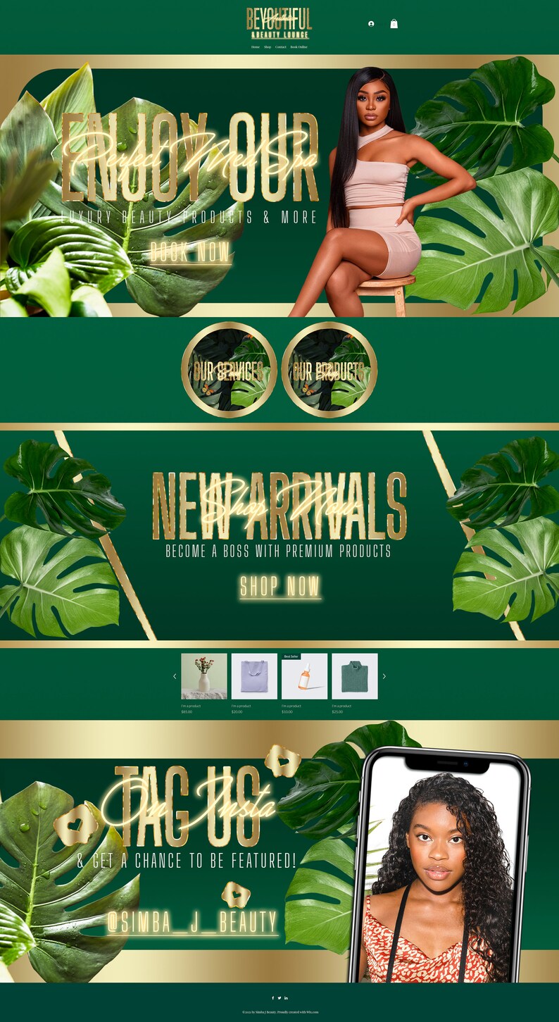 Premade Hair Extensions Website Template for Hair Website and Etsy