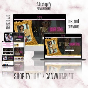 Luxury Fashion Website Design for shopify and wix stores Shopify Clothing Boutique Premade Website Template, shopify Theme, Clothing Website