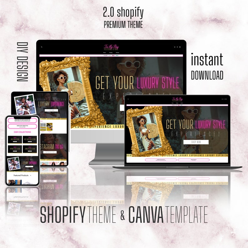 Lyxig modewebbdesign för Shopify- och Wix-butiker Shopify Clothing Boutique Färdig webbmall, Shopify-tema, klädwebbplats bild 1