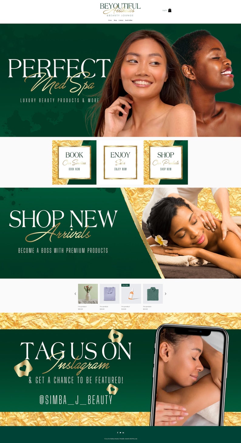 Premade Hair Extensions Website Template for Hair Website and Etsy