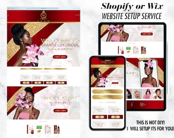 Luxury Red & Gold Skincare Website Template | Beauty Supplies Design
