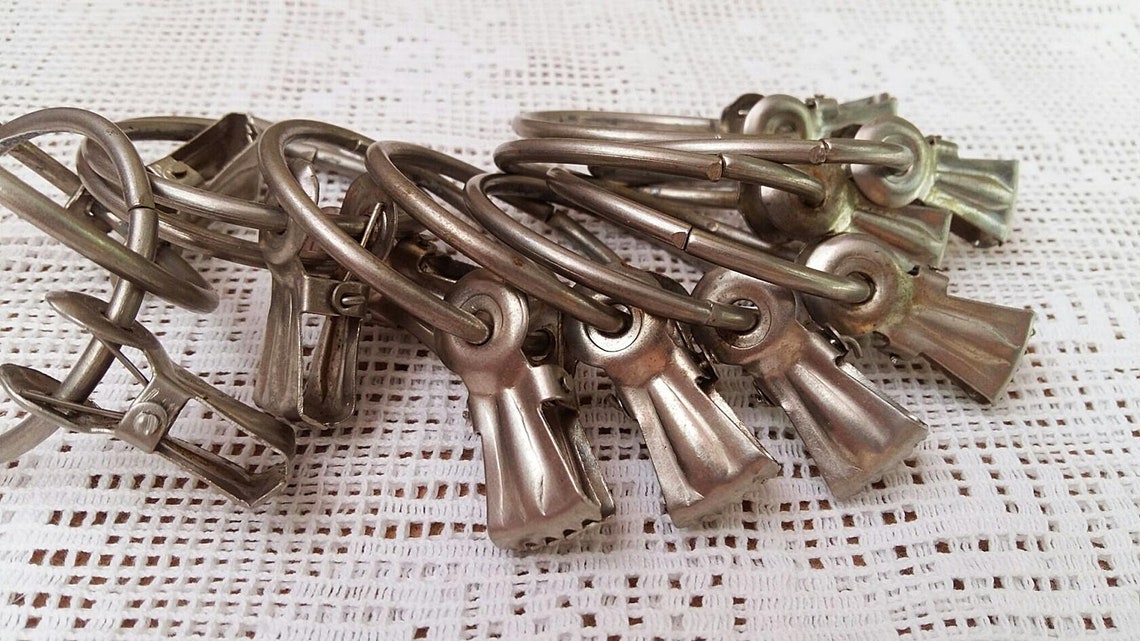 Set of 11 Vintage Curtain Clips Retro Metal Curtain Clips Etsy