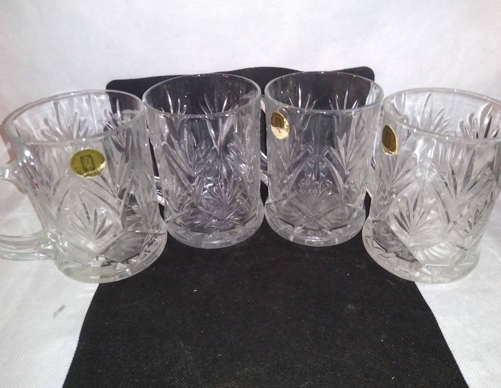 1 Beautiful Paul Sebastian Crystal Coffee Mugs Cup Clear Glass