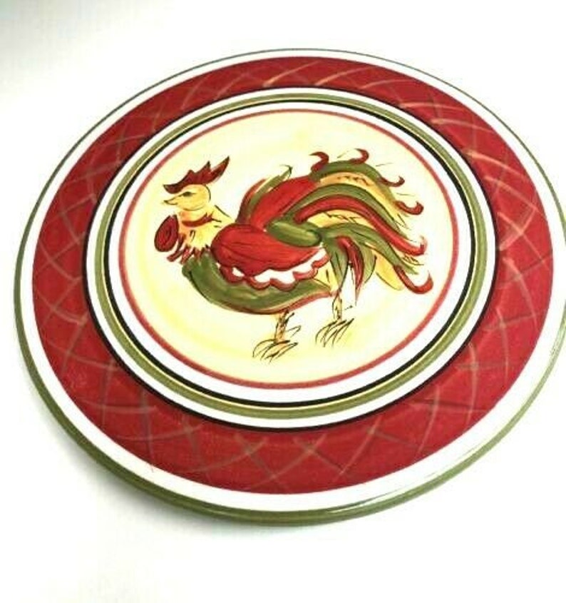 8 Handpainted Ceramic Rooster Trivet by HD Designs Etsy