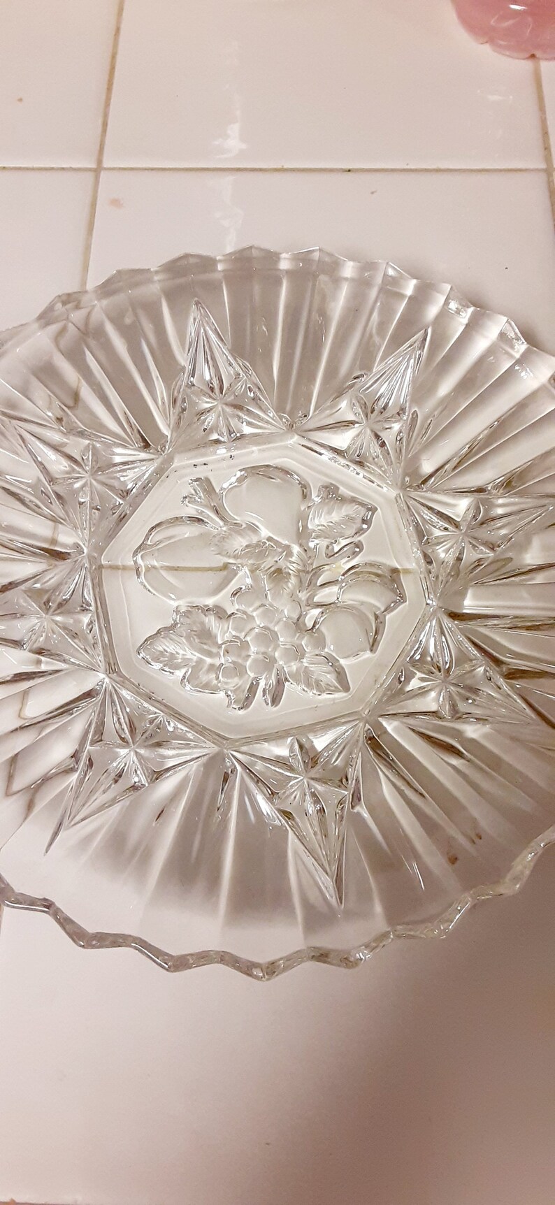 Brilliant Cut Glass Crystal Small Plate With Fruit Medley in Etsy