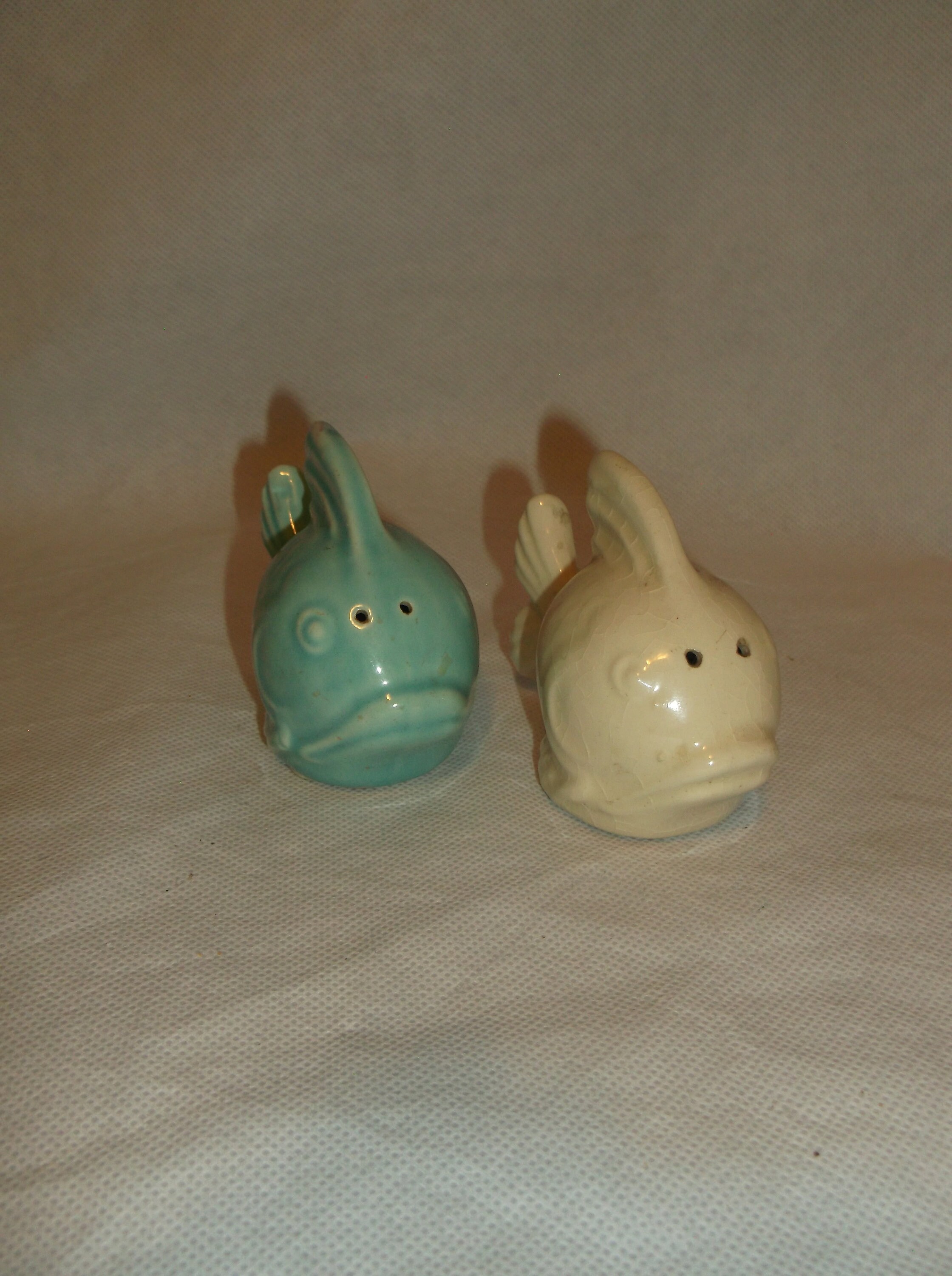 Vintage Teal and White Tropical Fish Salt and Pepper Shaker Set Etsy.de