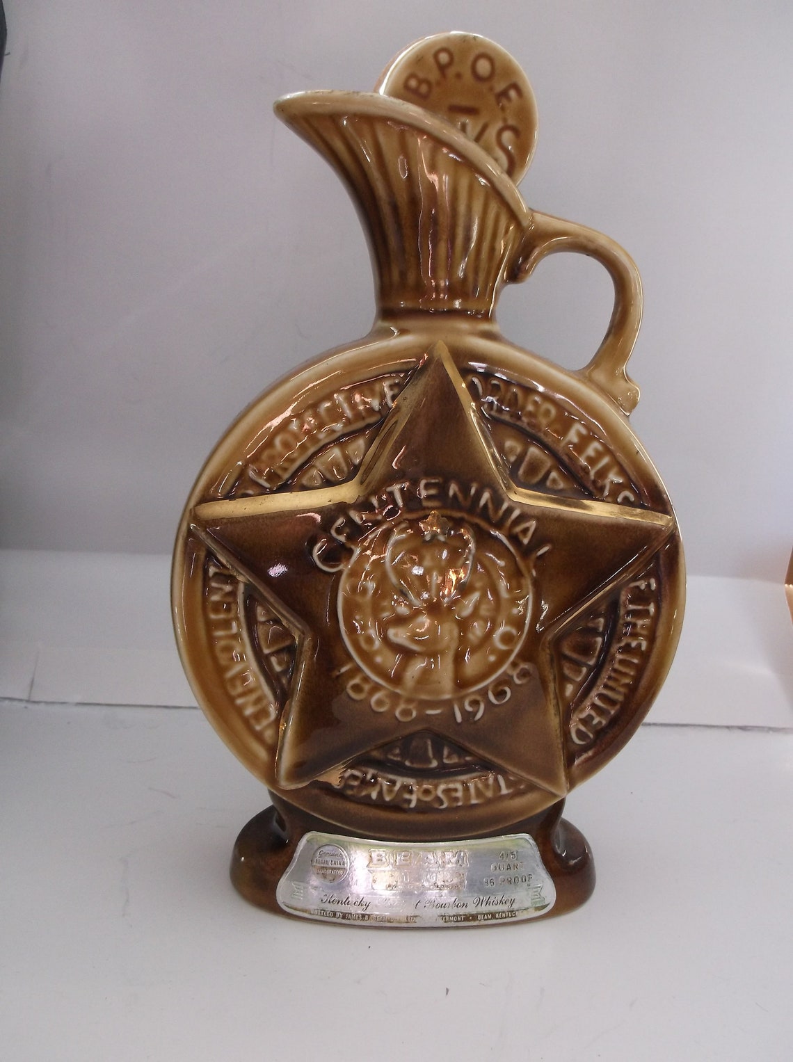 Vintage 1968 Jim Beam Decanter B.P.O.E. Elks Centennial Etsy