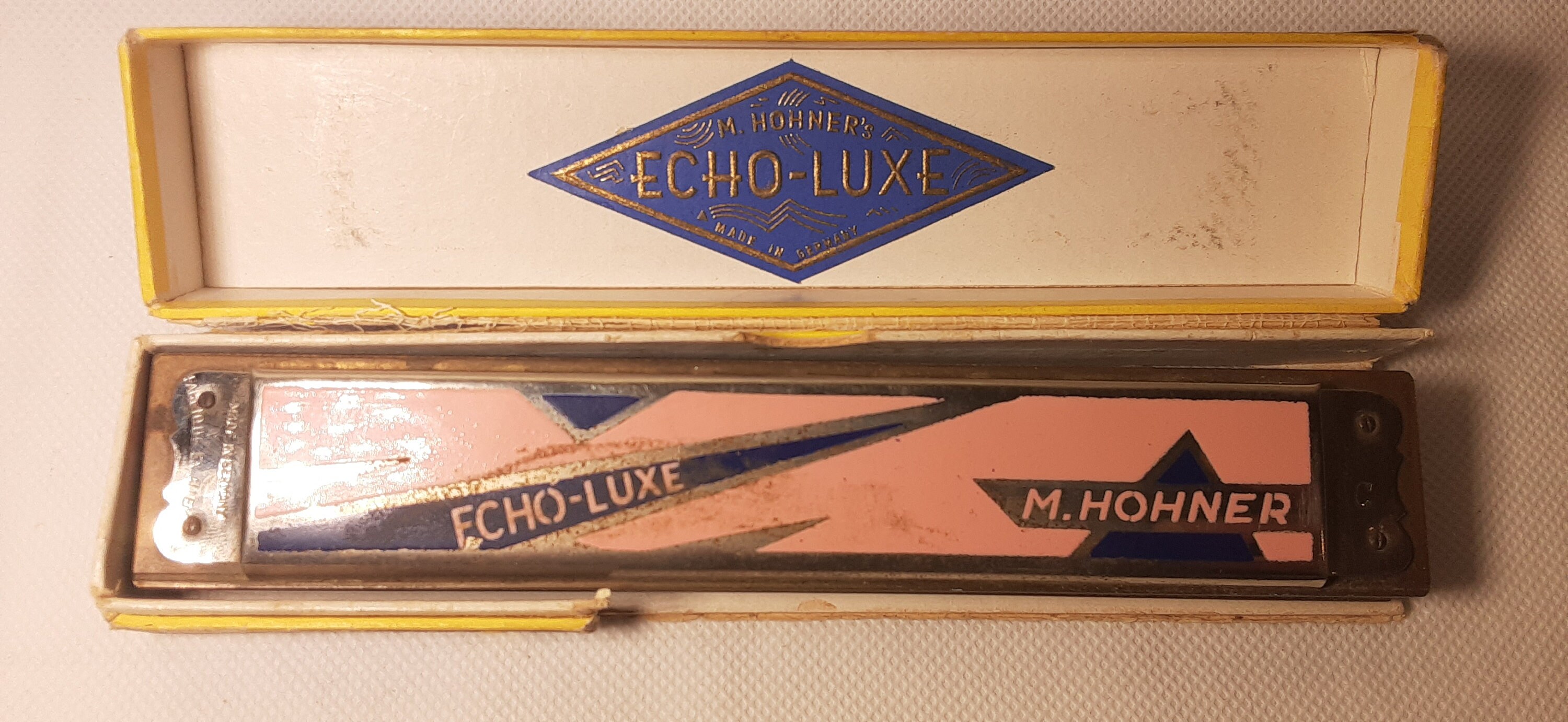 Vintage M. Hohner s Echo Luxe Harmonica in C Key Made in Germany