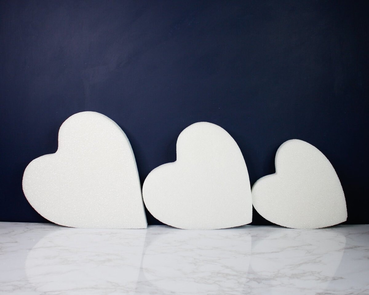 Styrofoam Heart slices (set of 6)