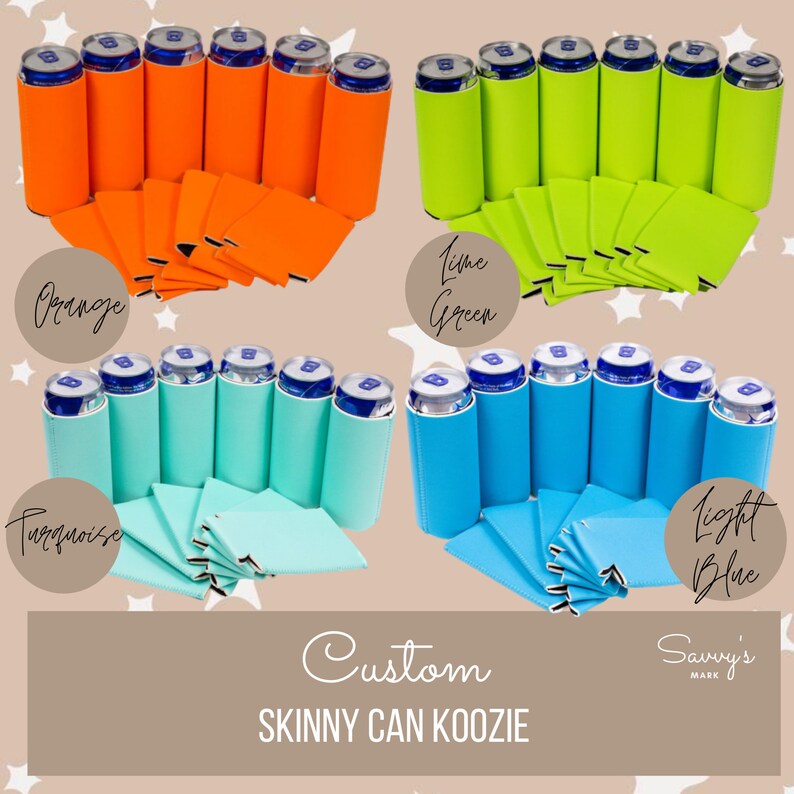 Bridal Shower Koozies Bachelorette Slim Can Koozie Etsy
