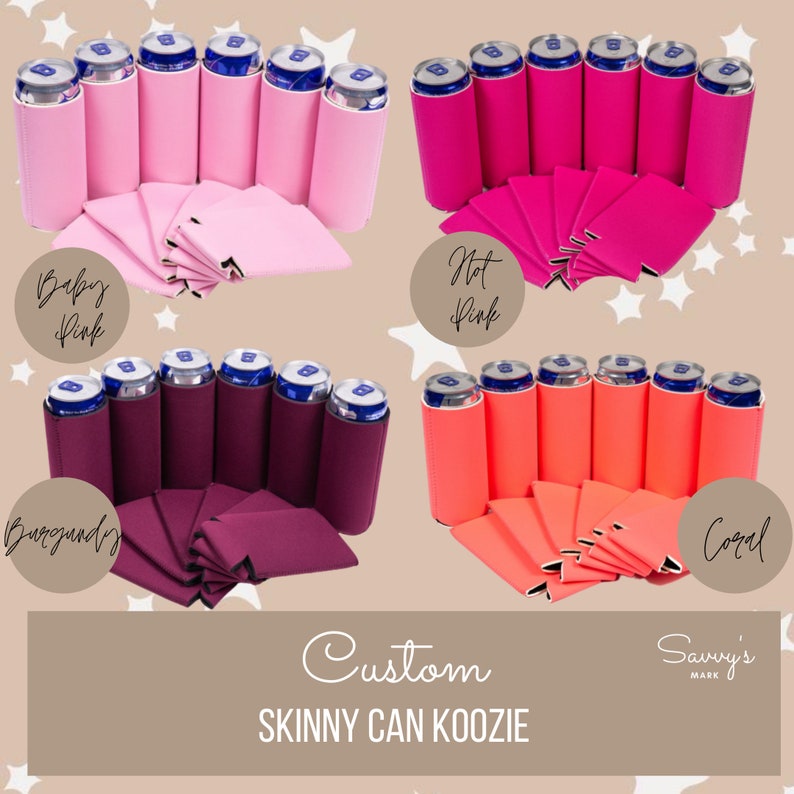Bridal Shower Koozies Bachelorette Slim Can Koozie Etsy