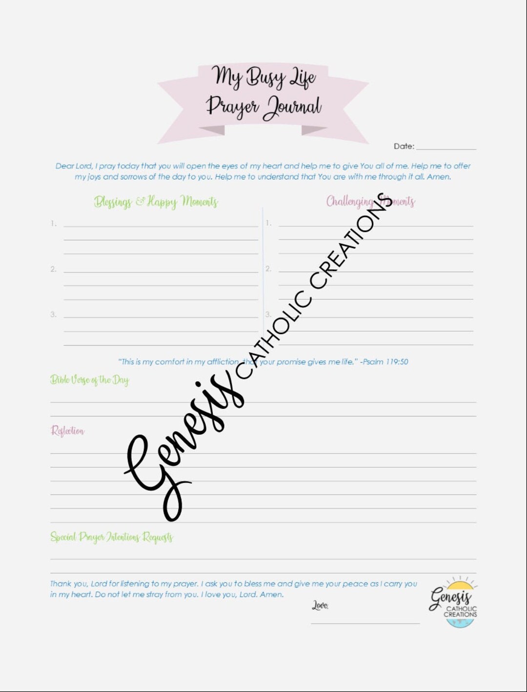 Prayer Journal - Printable Sheets - Etsy