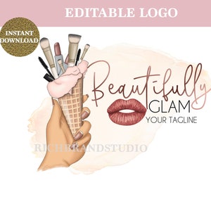 Makeup Artist Logo Design Hand Logo Design Cartoon Logo - Etsy