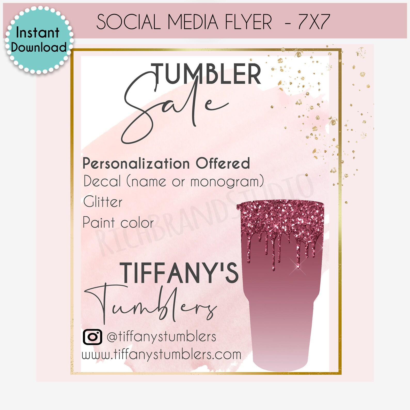 DIY Tumbler Flyer Editable Tumbler Template DIY Tumbler Etsy