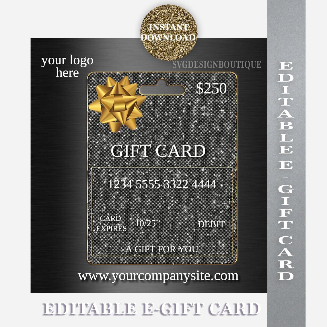 Virtual Gift Card Digital Gift Card Editable Egift Cards Etsy