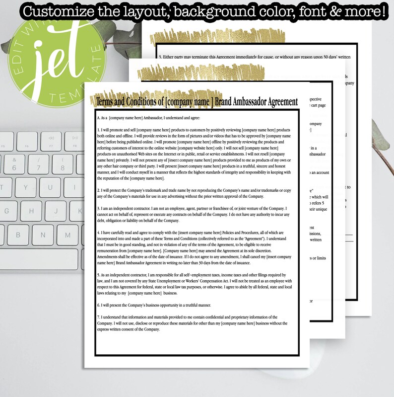 Brand Ambassador Contract Template Brand Ambassador ...