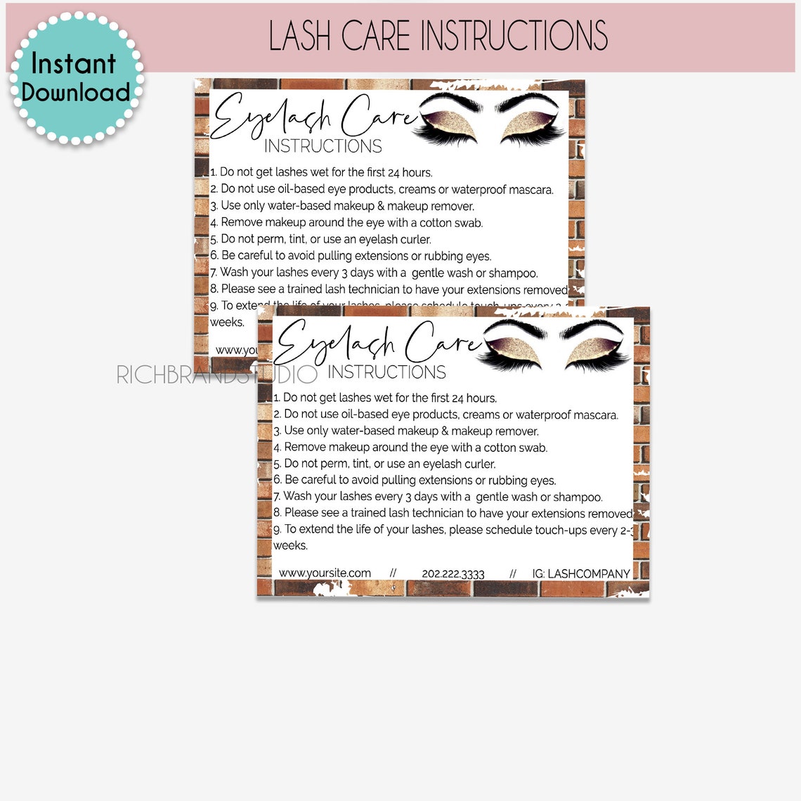 Eyelash Care Extension Rules Eyelash After Care Instructions Etsy