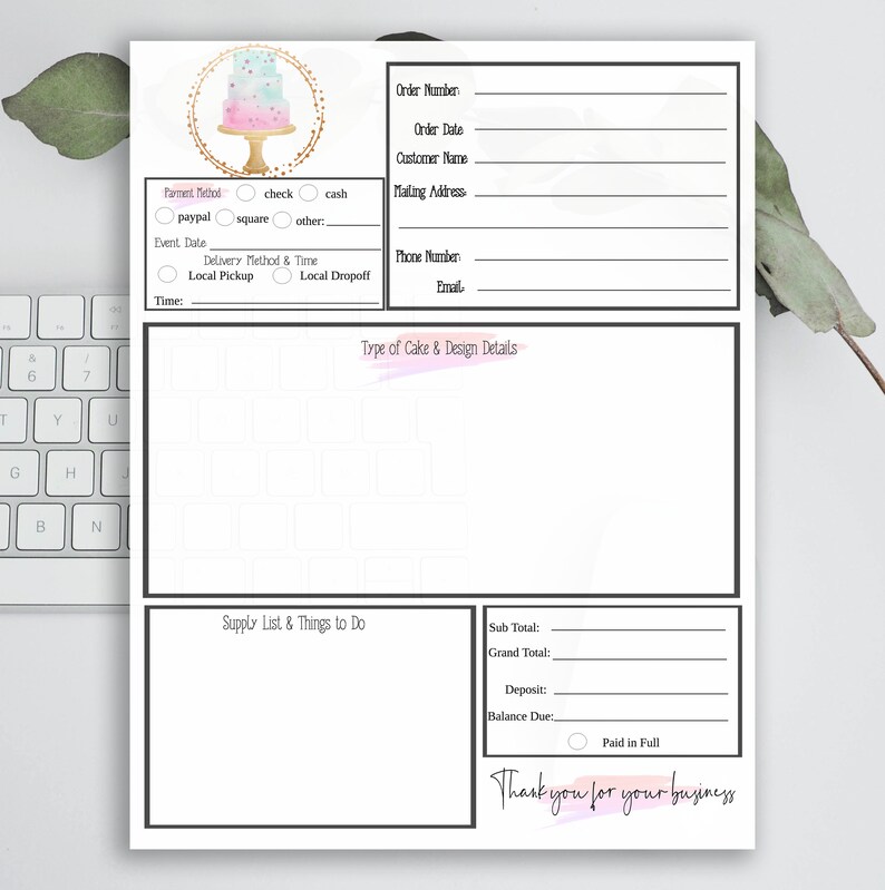 baked goods order form editable bakery order form sheet cake etsy