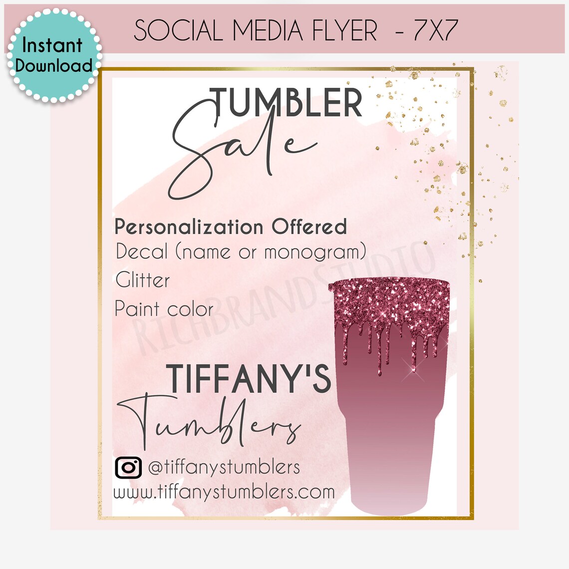 DIY Tumbler Flyer Editable Tumbler Template DIY Tumbler Etsy