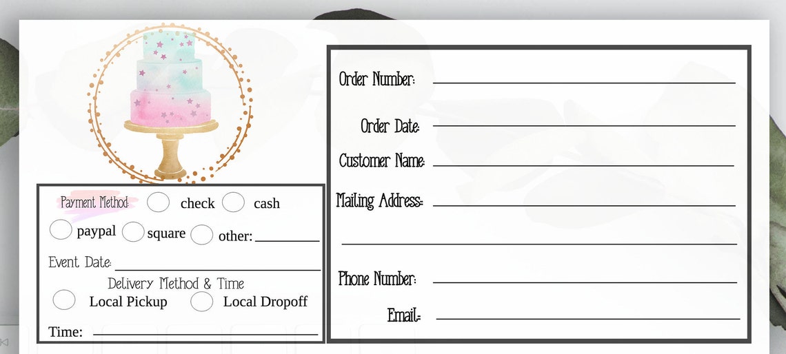 Baked Goods Order Form Editable Bakery Order Form Sheet Cake Etsy UK Baked Goods Order Form Editable Bakery Order Form Sheet Cake Etsy UK