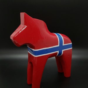 Swedish Dala Horse Norwegian Flag